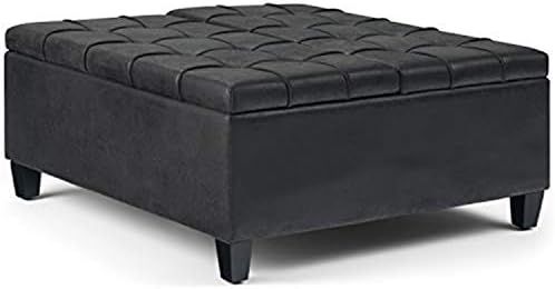 SIMPLIHOME Harrison 36 inch Wide Square Coffee Table Lift Top Storage Ottoman, Cocktail Footrest ... | Amazon (US)