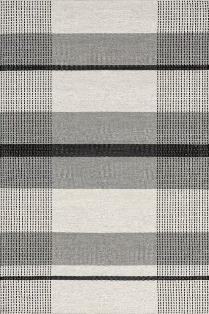 Grey Portland Plaid Wool Area Rug | Rugs USA