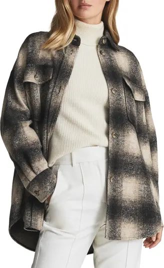 Reiss Emery Plaid Shirt Jacket | Nordstrom | Nordstrom