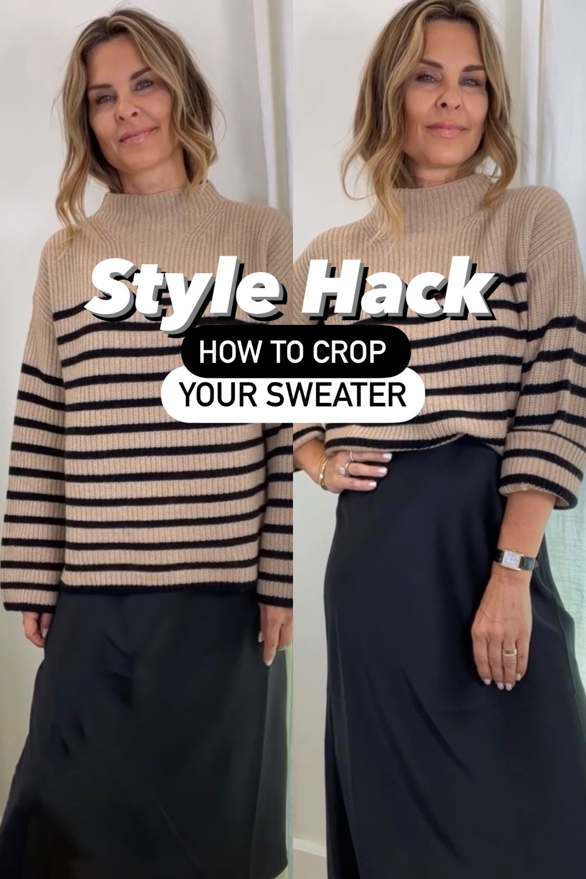 I size up to a small in the sweater Sz S 
bra wearing a medium/large


#LTKsalealert #LTKworkwear #LTKunder100