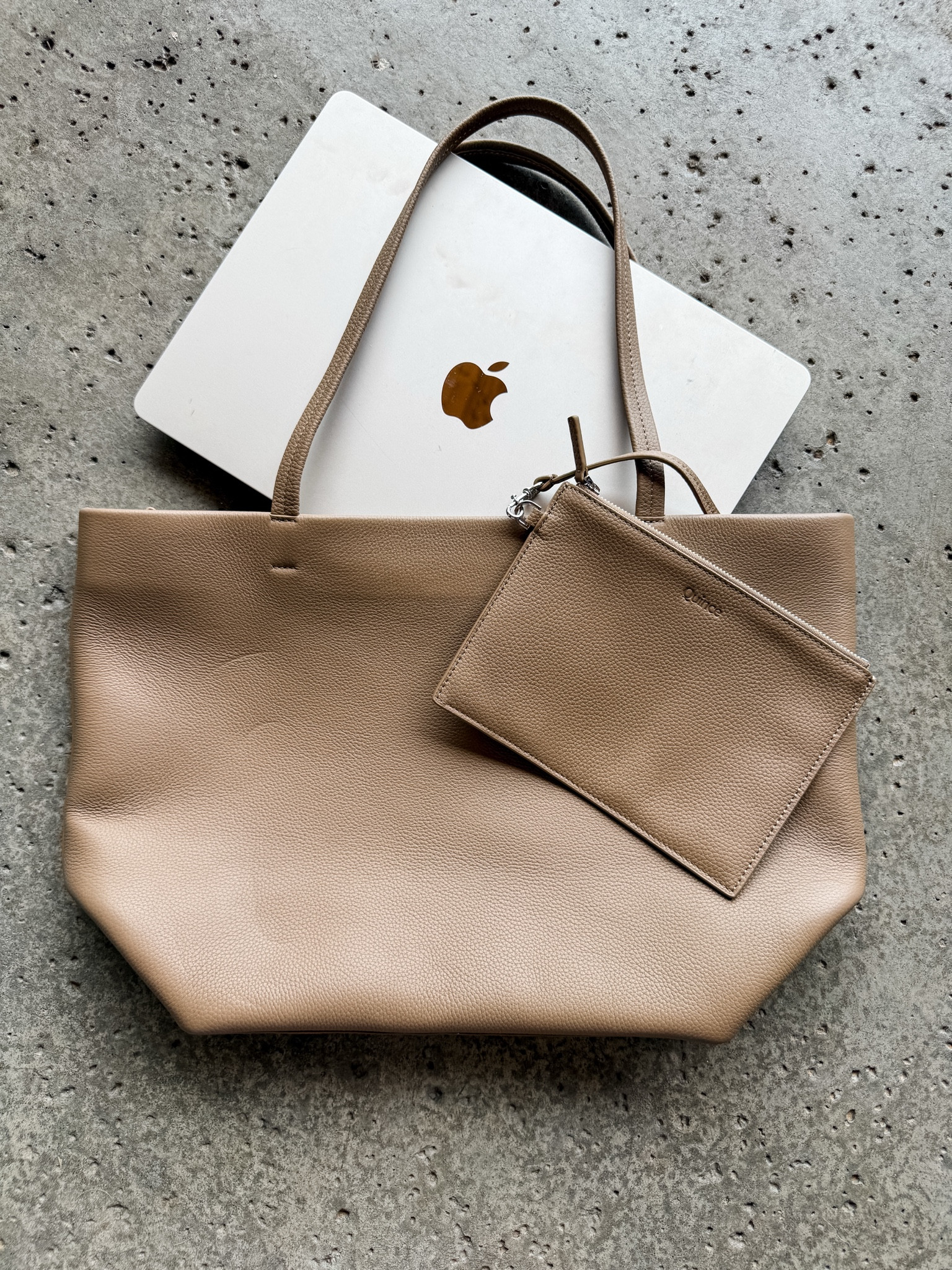 Quince dropped this leather tote that is great for work since it can easily hold a laptop plus comes with a cute mini bag too!

#LTKOver40 #LTKMidsize #LTKWorkwear