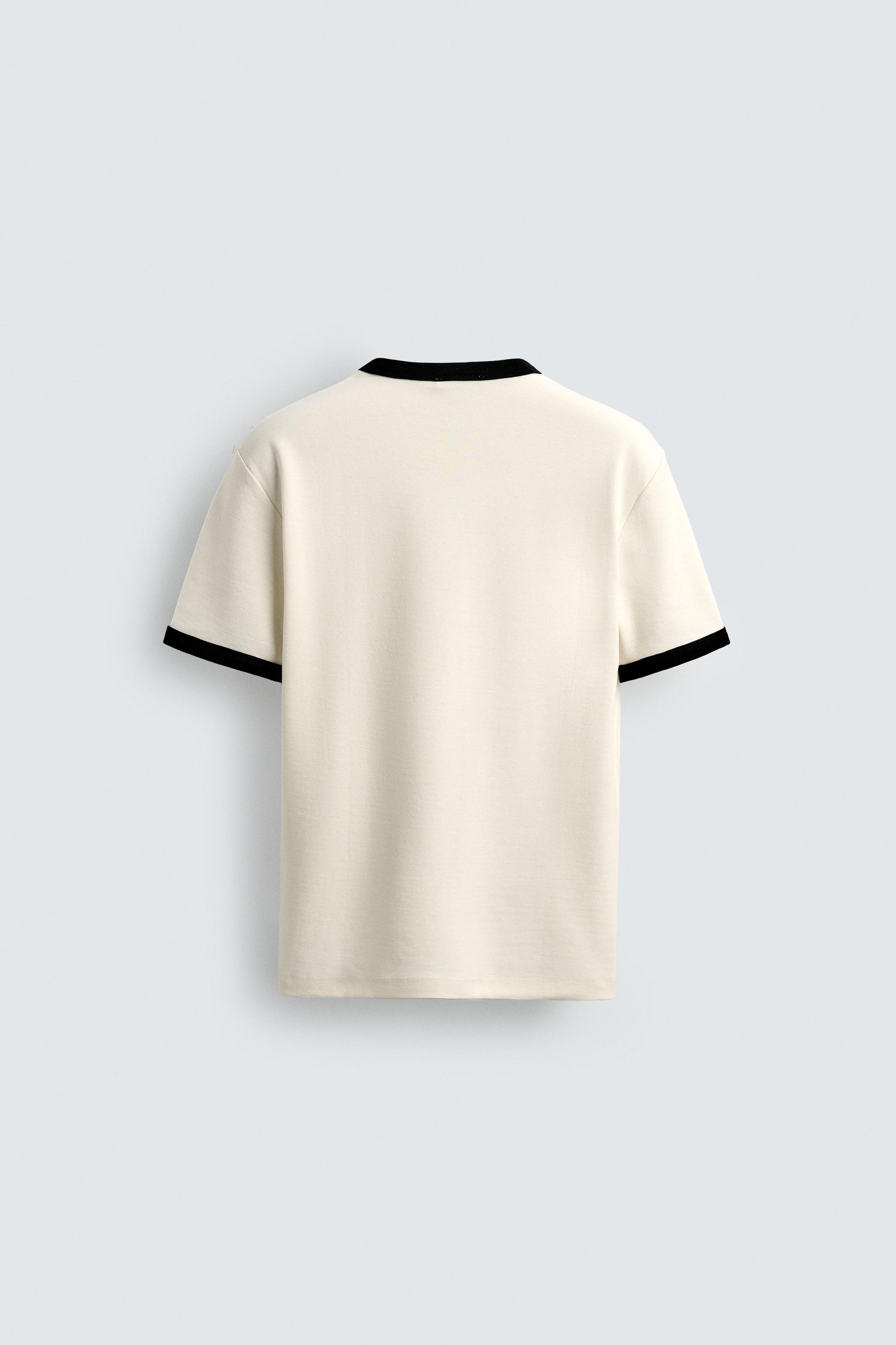 BASIC CONTRAST RIB T-SHIRT | Zara US