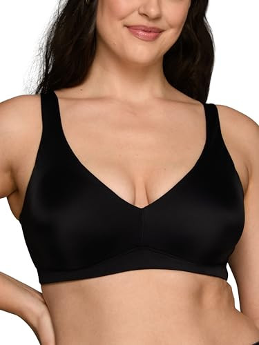 Vanity Fair Women's Beauty Back Smoothing Wireless Bra, Simple Sizing Available S-3XL, Light Lift-Midnight Black | Amazon (US)