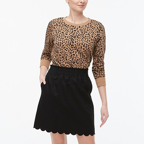 Scalloped linen-cotton skirt | J.Crew Factory