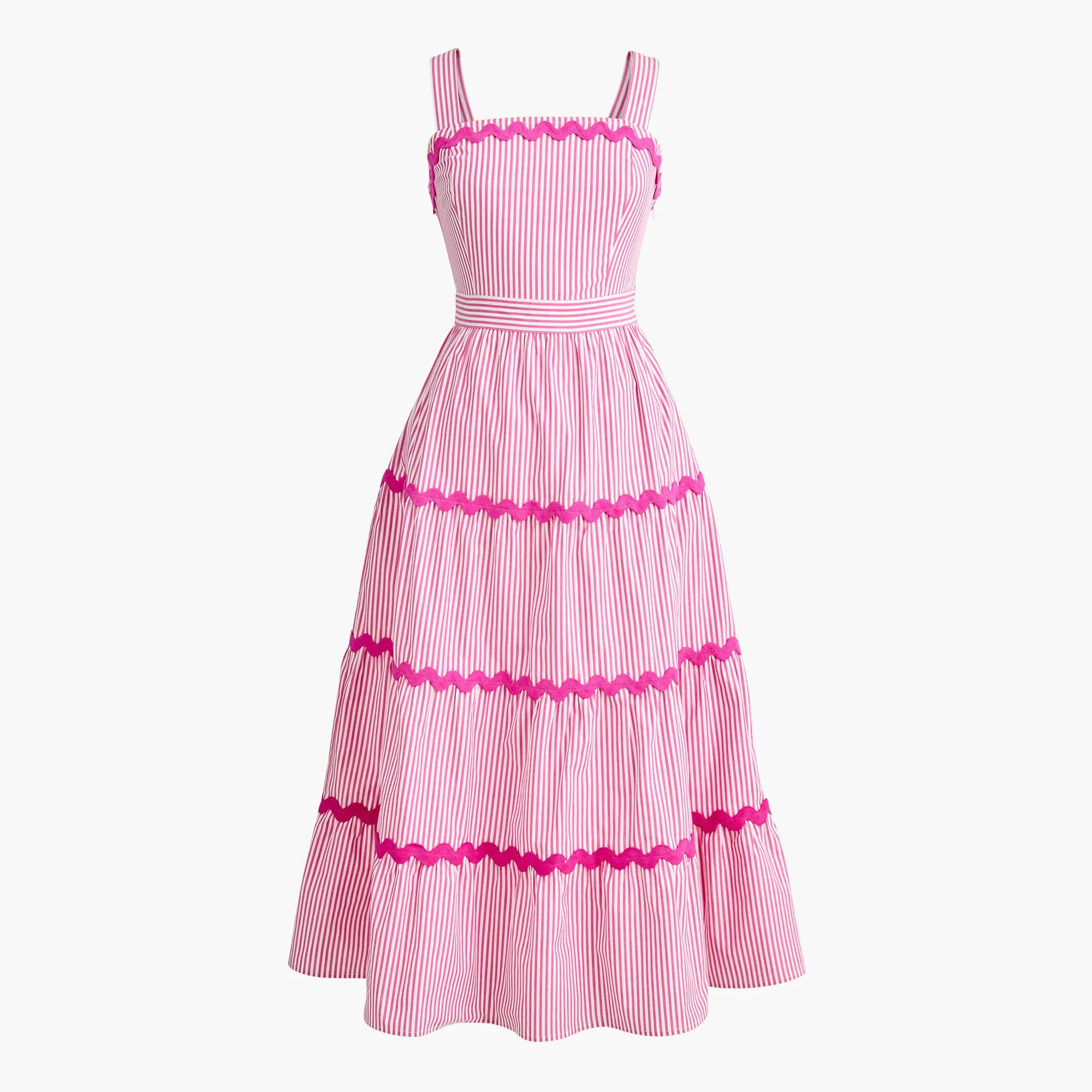 Striped tiered midi dress | J.Crew Factory