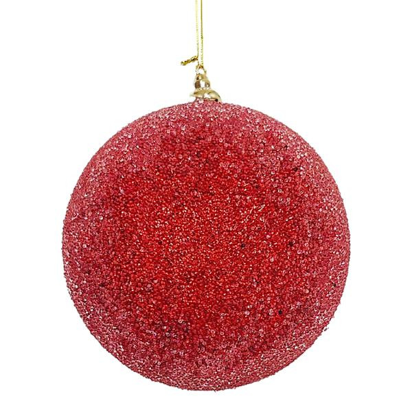 Classic Christmas Red Beaded Ball Ornament, 150mm | At Home