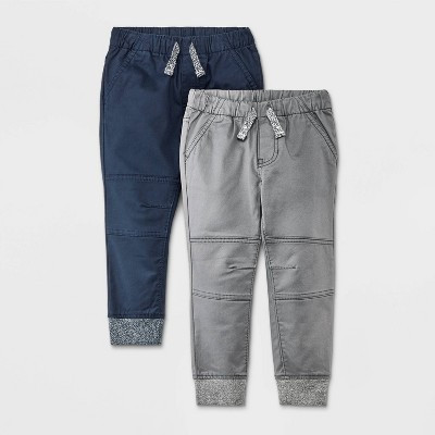 Toddler Boys' 2pk Woven Pull-On Jogger Pants - Cat & Jack™ Blue/Gray 18M: Cotton Spandex Blend, Elastic Waistband | Target