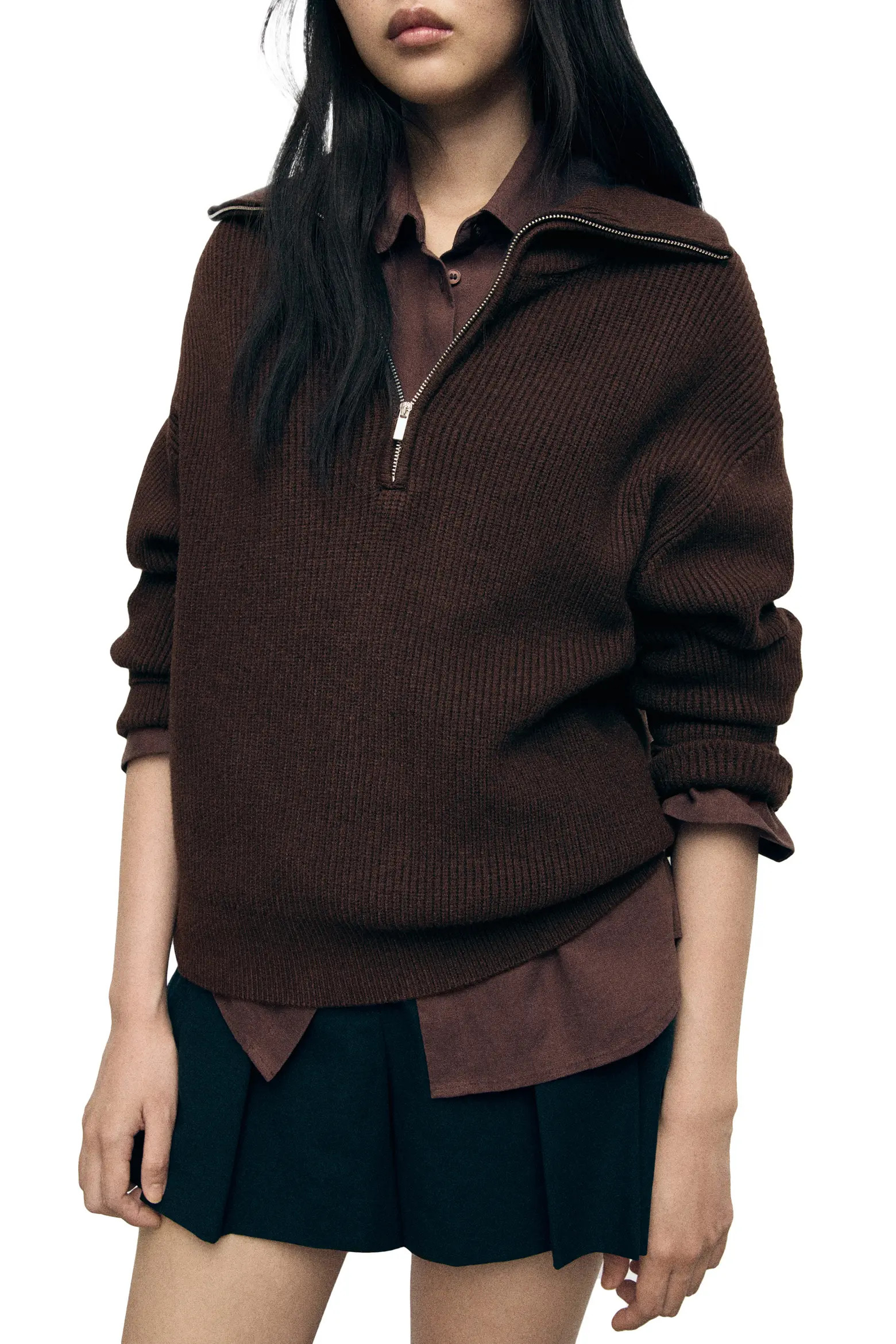 MANGO Half Zip Sweater (Women) | Nordstrom | Nordstrom