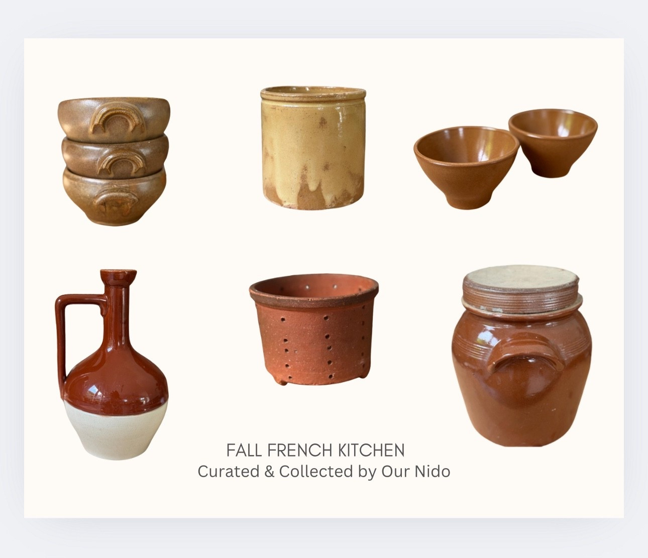 Autumn, curated. 🍂🍁
French stoneware and rustic pieces layered for the season. 

Shop the collection now ↓
#ournido #curatedbyournido #frenchvintage #fallkitchen #vintagefrench #curatedhome #etsyfinds #fallstyling #stonewarelove #collectedandcurated

#LTKSeasonal #LTKStyleTip #LTKHome