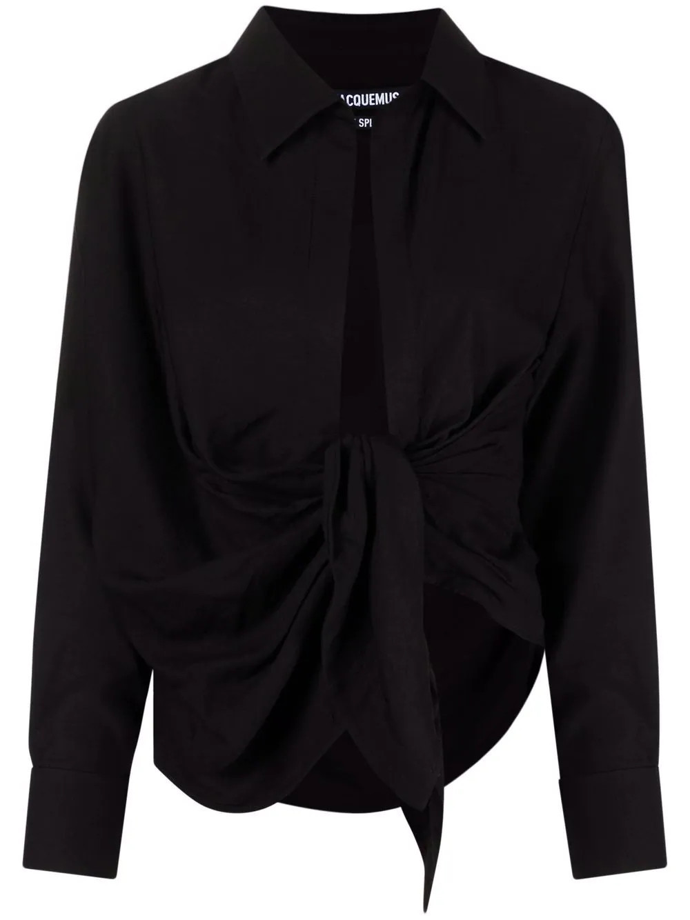 Jacquemus La Chemise Bahia draped shirt - Black | Farfetch Global