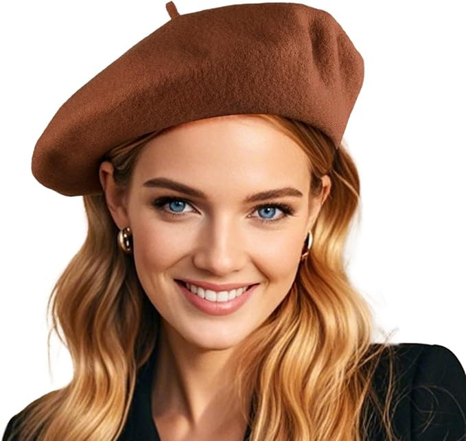 French Wool Beret Hats for Women Man Solid Color Classic Beanie Winter Cap Painter Berets. | Amazon (US)