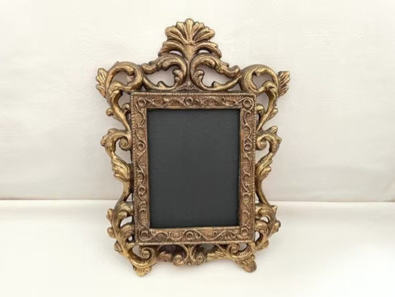 Vintage Brass Picture Frame - Etsy | Etsy (US)