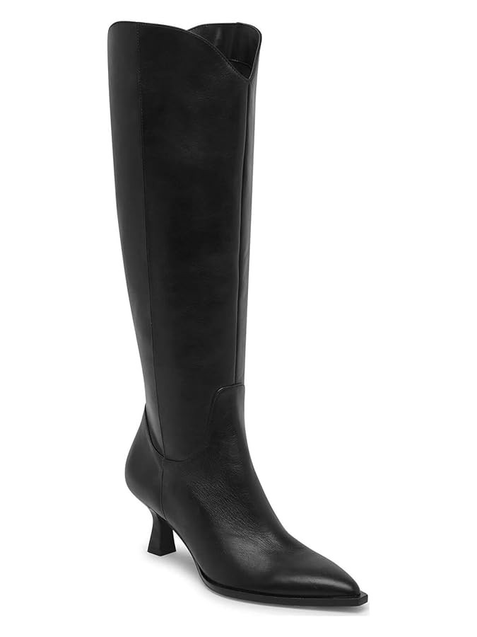 Coutgo Womens Knee High Boots Kitten Heel Pointed Toe Tall Boots Side Zipper Fall Winter Shoes | Amazon (US)