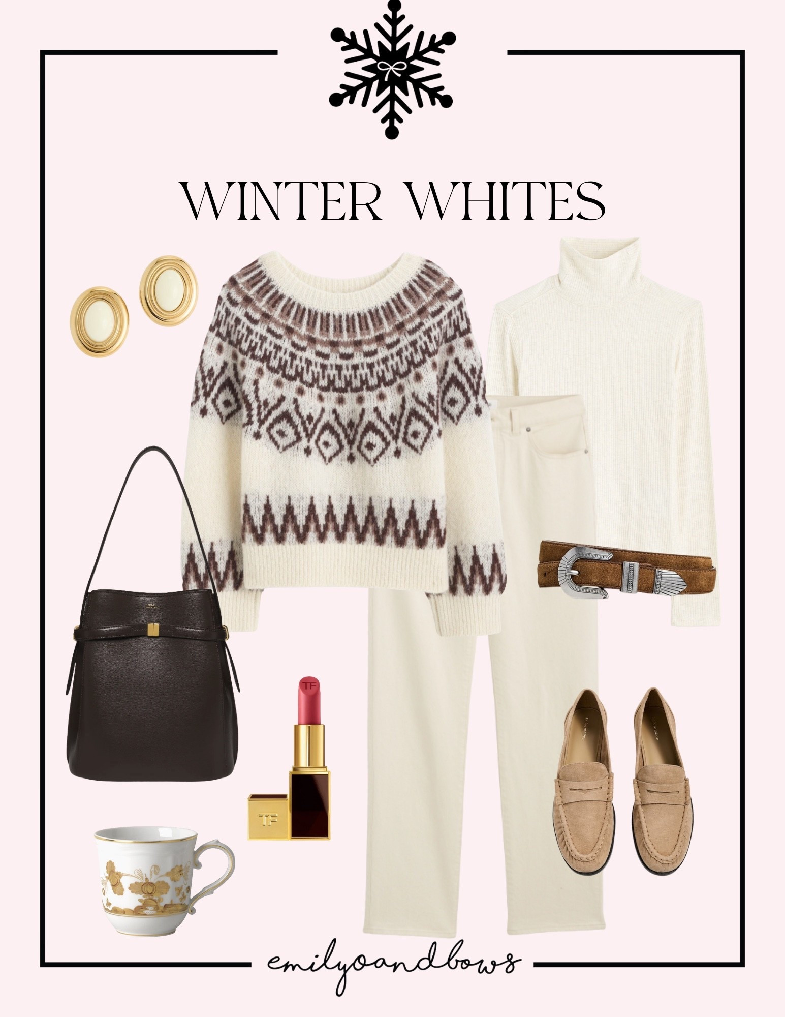 Winter whites! 

Perfect for an elevated everyday winter look, ski trip or winter refresh! 