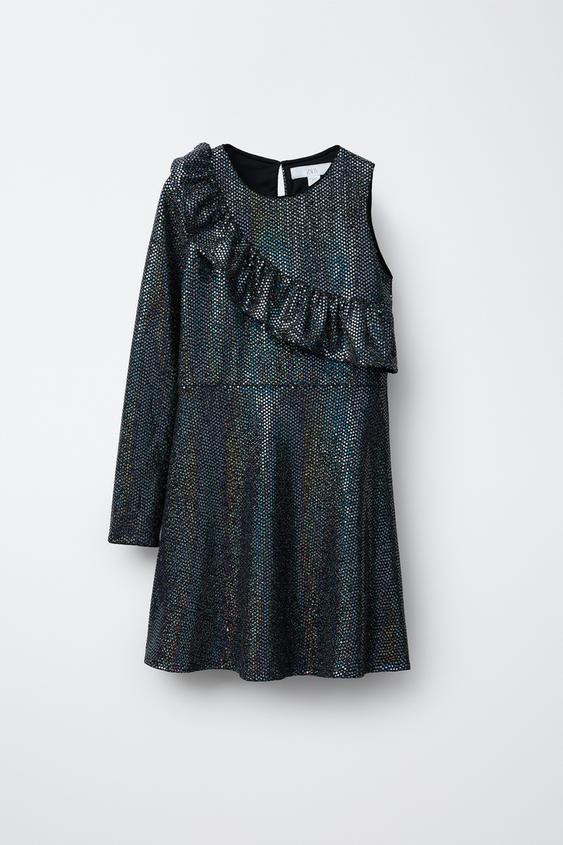 SHIMMER RUFFLED DRESS | Zara US