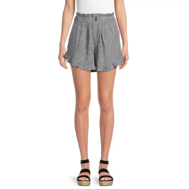 Time and Tru Women's Linen Blend Shorts - Walmart.com | Walmart (US)