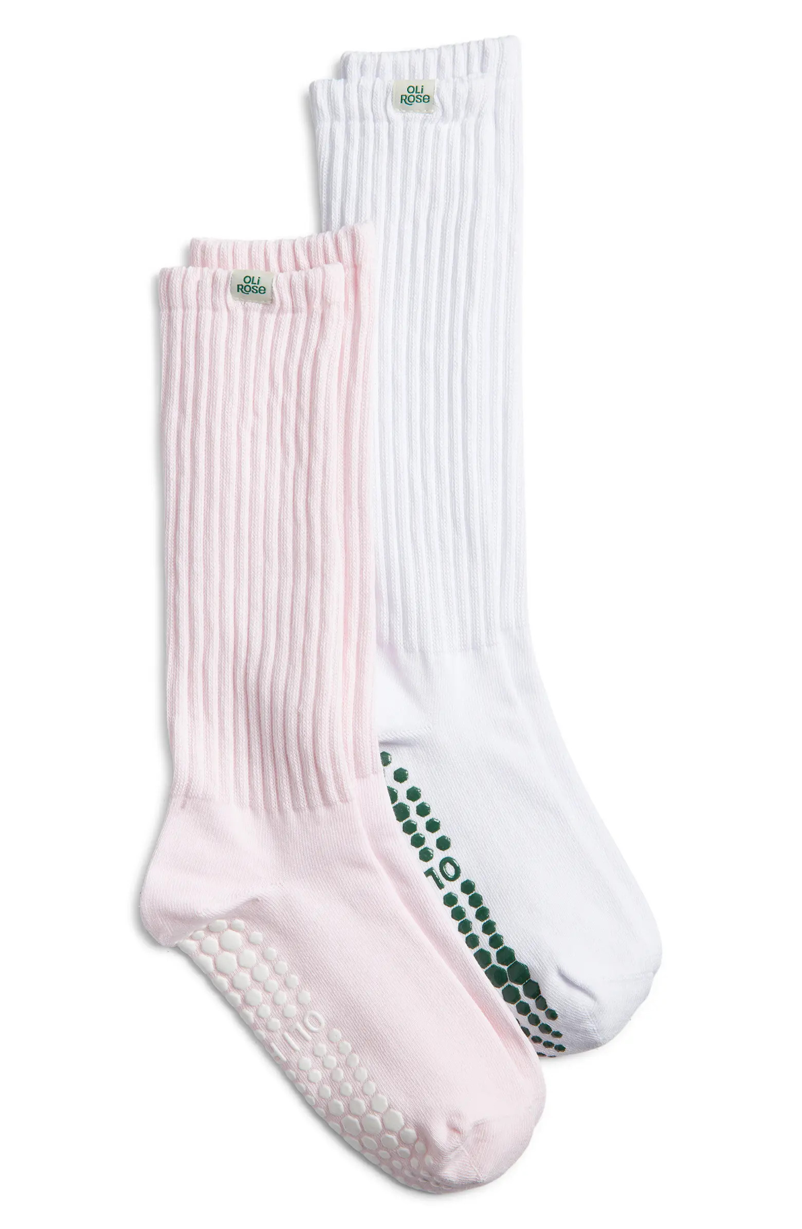 Oli Rose Assorted 2-Pack Cotton Blend Gripper Crew Socks | Nordstrom | Nordstrom