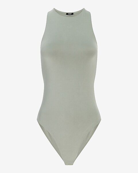 Body Contour Double Layer High Neck Thong Bodysuit | Express