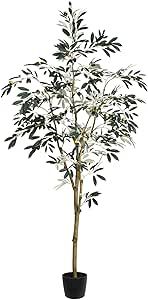 Vickerman Everyday Faux Olive Tree 6 Foot Tall Green Silk Potted Artificial Indoor Olive Plant Wi... | Amazon (US)