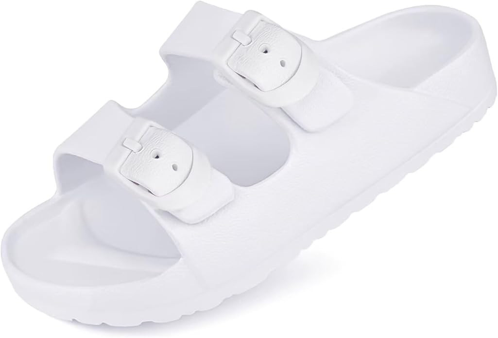 Kids Slides Sandals Double Buckle Adjustable Boys Girls | Amazon (US)