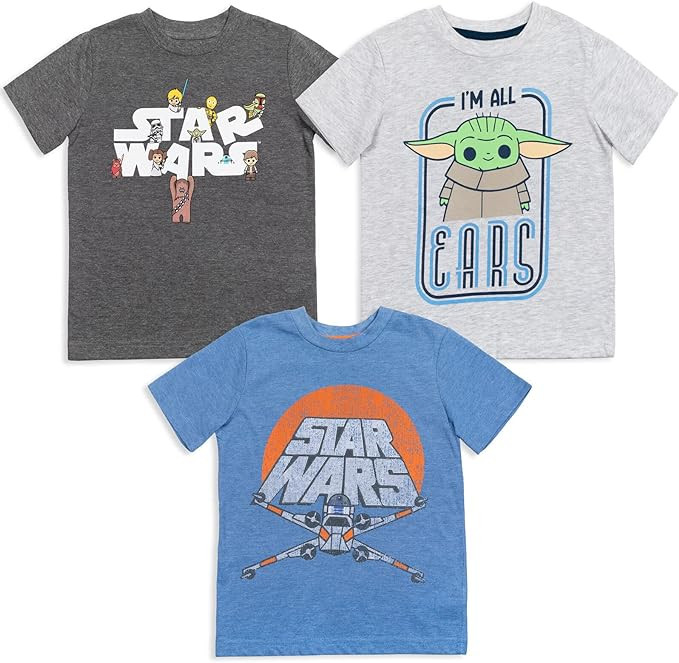 STAR WARS The Mandalorian Darth Vader Chewbacca Stormtrooper 3 Pack T-Shirts Infant to Big Kid | Amazon (US)