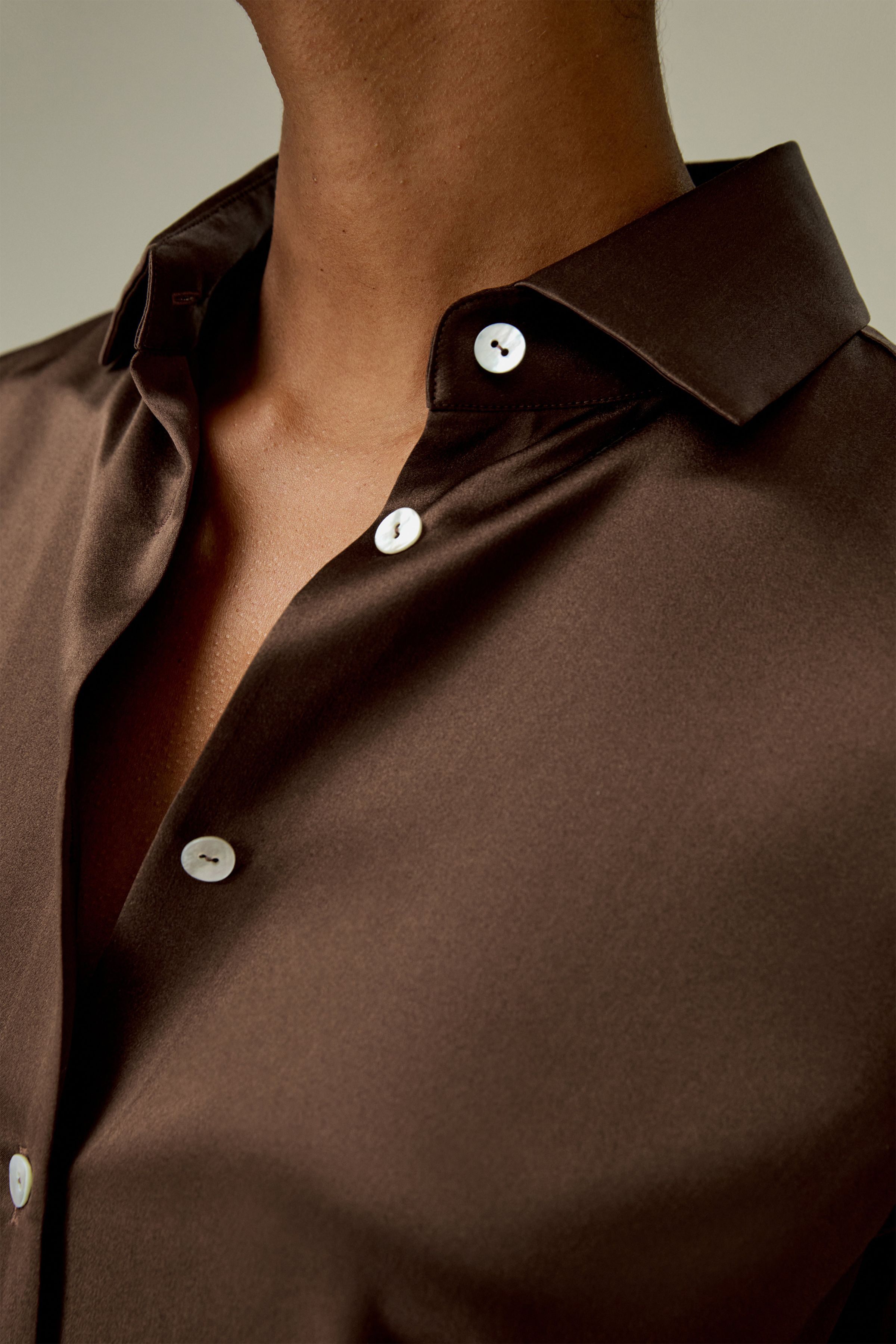 Spread Collar Silk Shirt | LilySilk