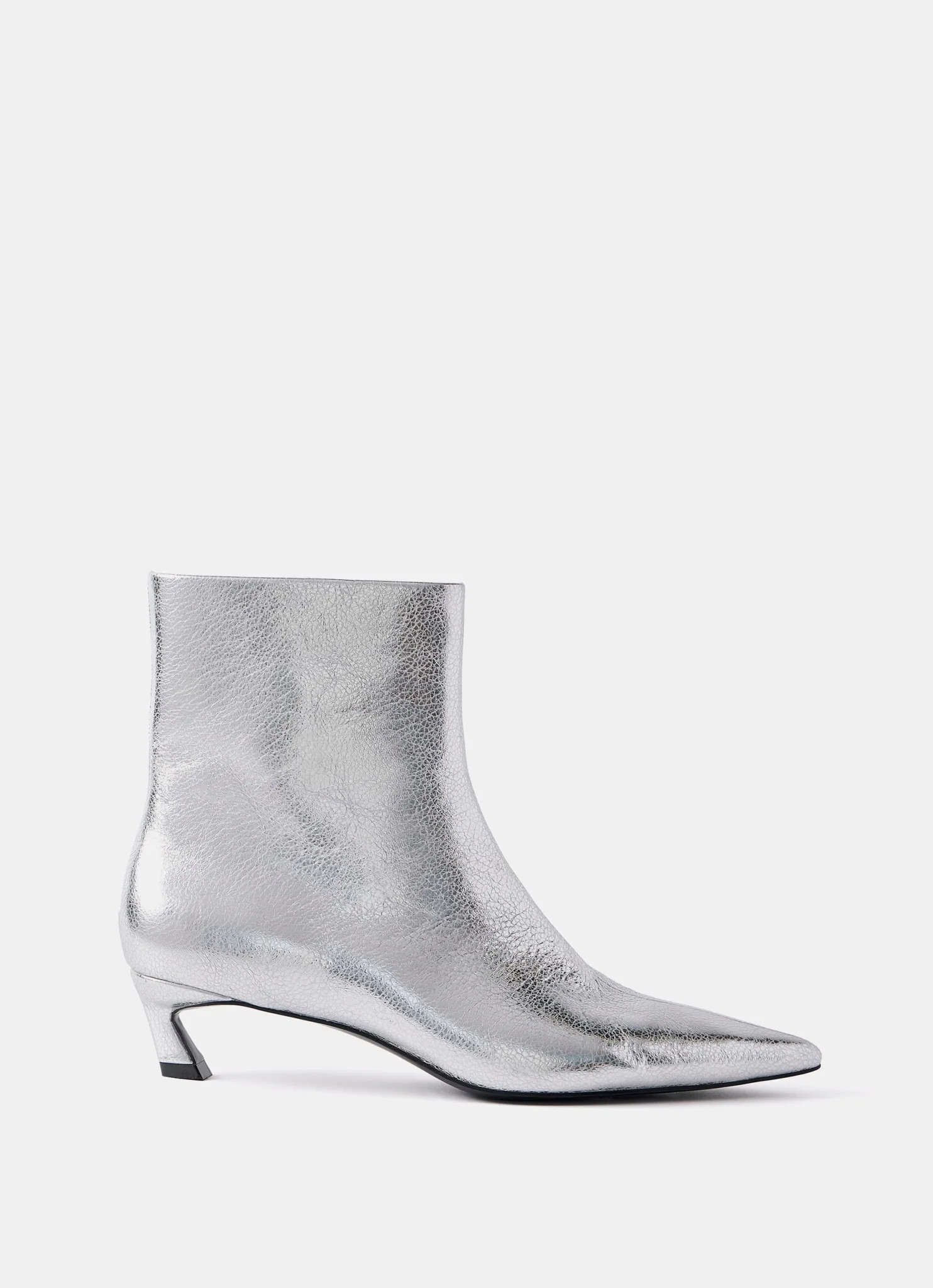 Silver Leather Ankle Boots | Mint Velvet