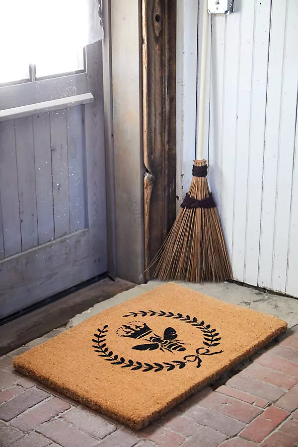 Crowning Bee Coir Doormat | Anthropologie (US)