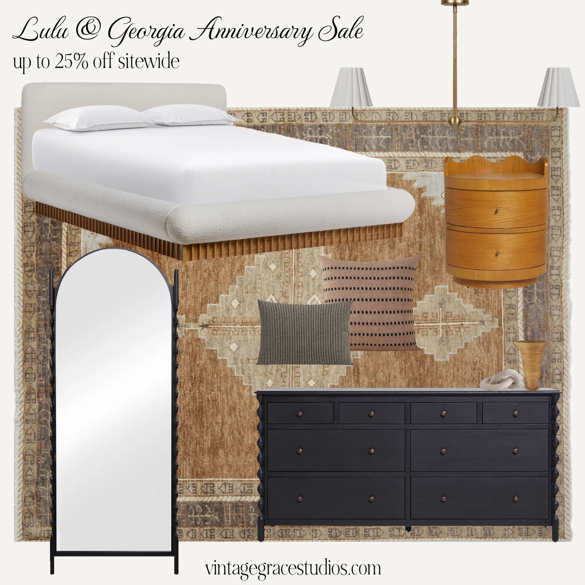 Lulu & Georgia anniversary sale… Up to 25% off site wide! Shop this bedroom inspo! 

Bed frame, nightstands, dresser, floor mirror, throw pillows 

#LTKhome #LTKsalealert