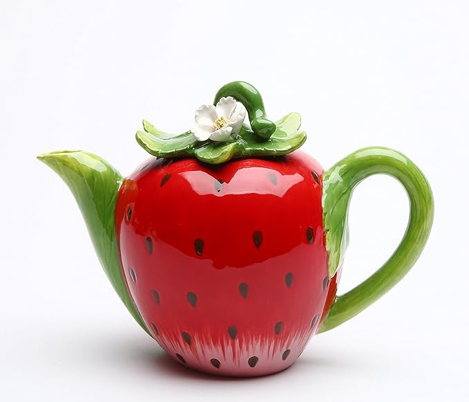 20833 Fine Ceramic Delicious Red Strawberry Teapot, 5 1/4"H | Amazon (US)