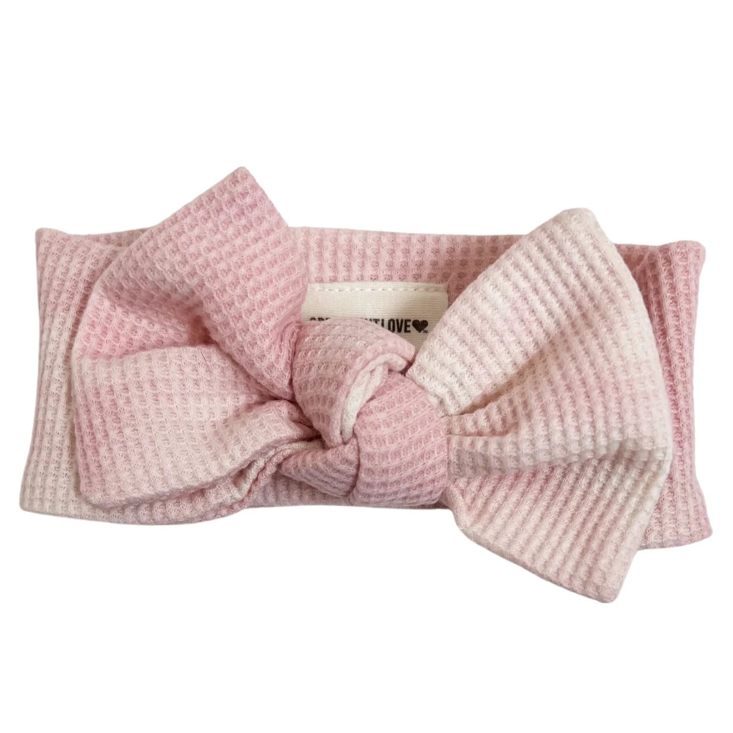 Organic Waffle Knot Bow, Ballet Pink Tie Dye | SpearmintLOVE