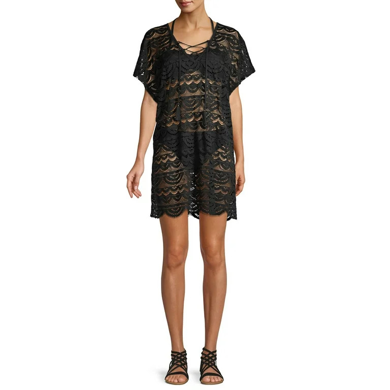 Time and Tru Women's and Women’s Plus Lace Crochet Swim Coverup | Walmart (US)