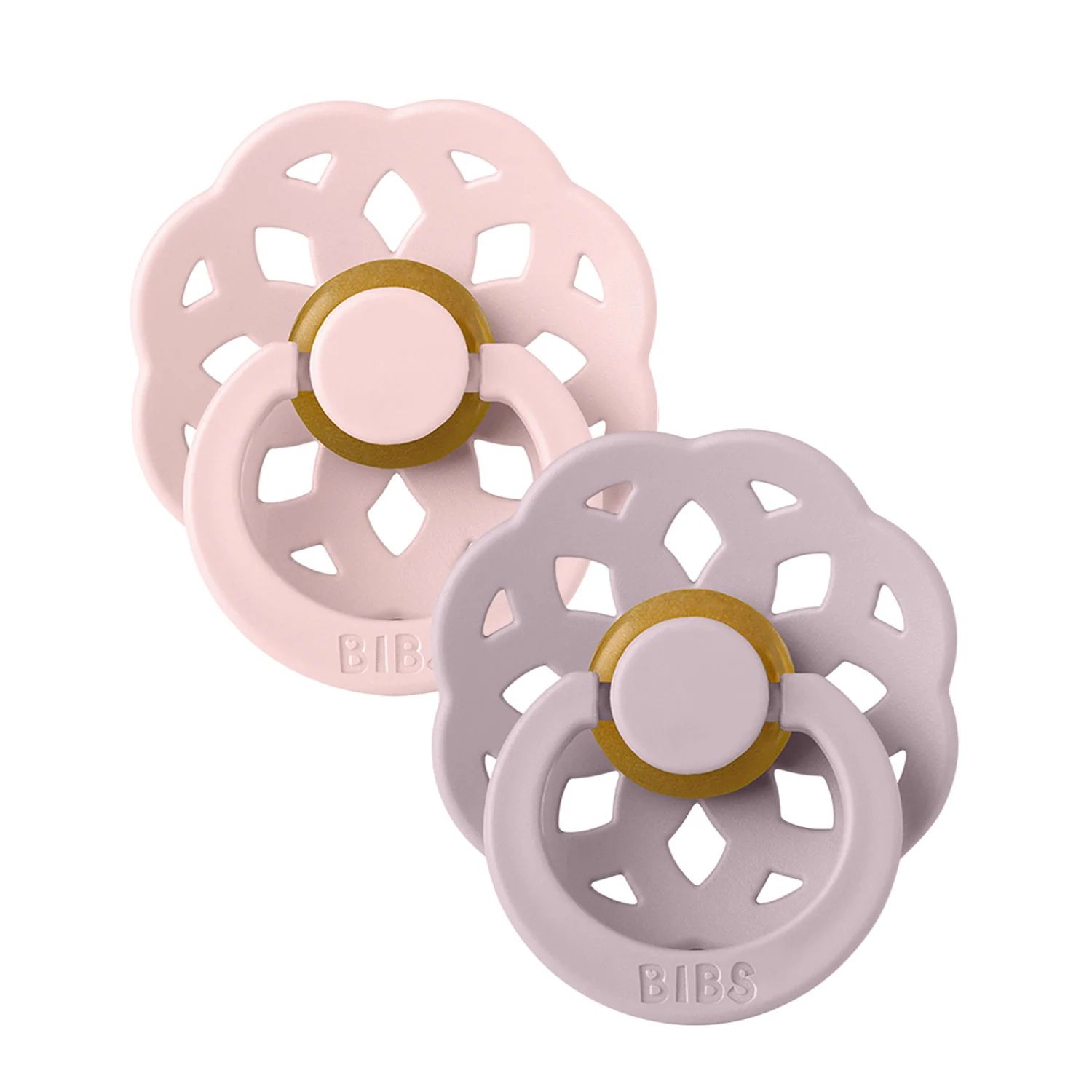 BIBS Boheme 2-Pack Pacifier Set - Blossom / Dusky Lilac | The Baby Cubby | The Baby Cubby