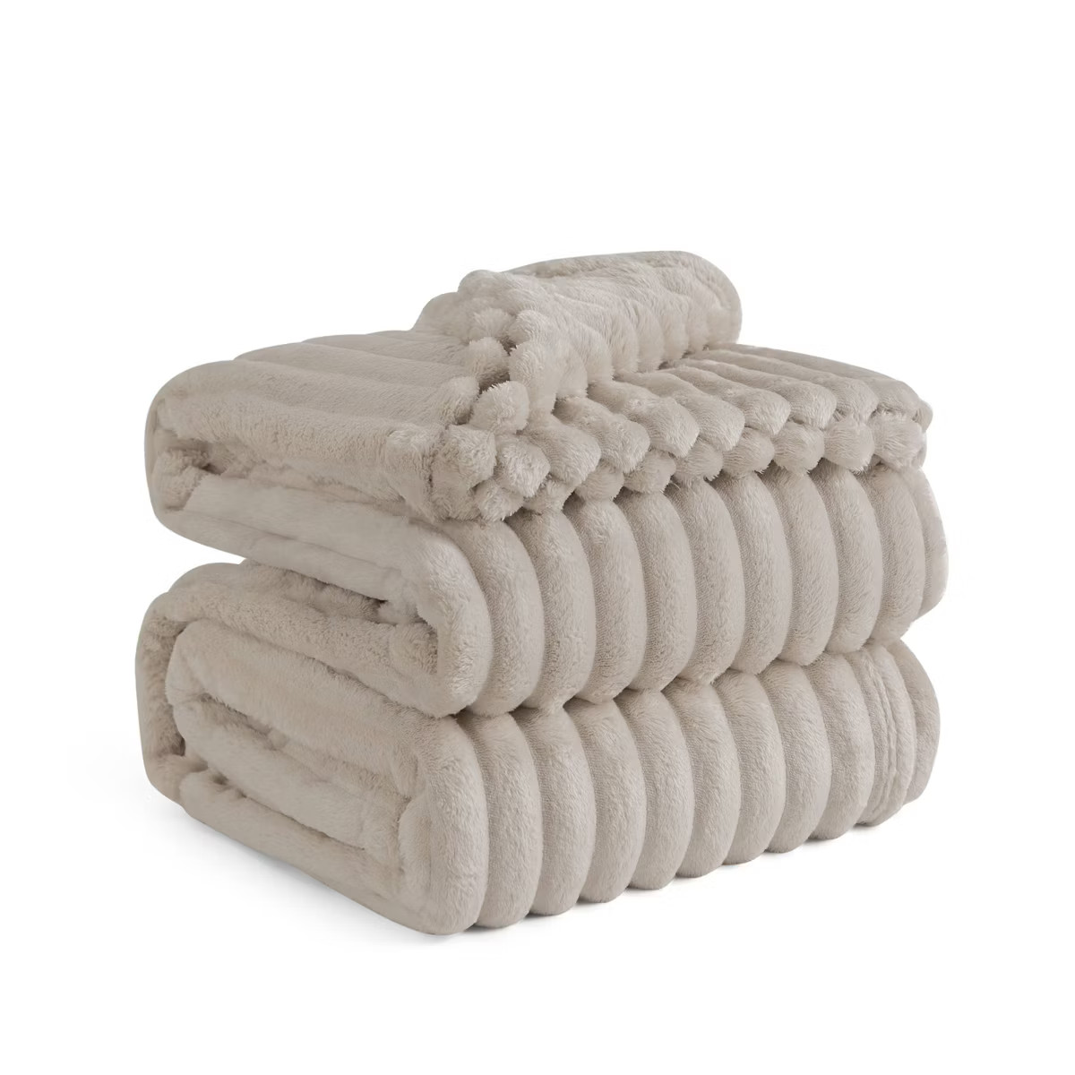 Bedsure Full/Queen Plush Blanket Linen Beige | Target
