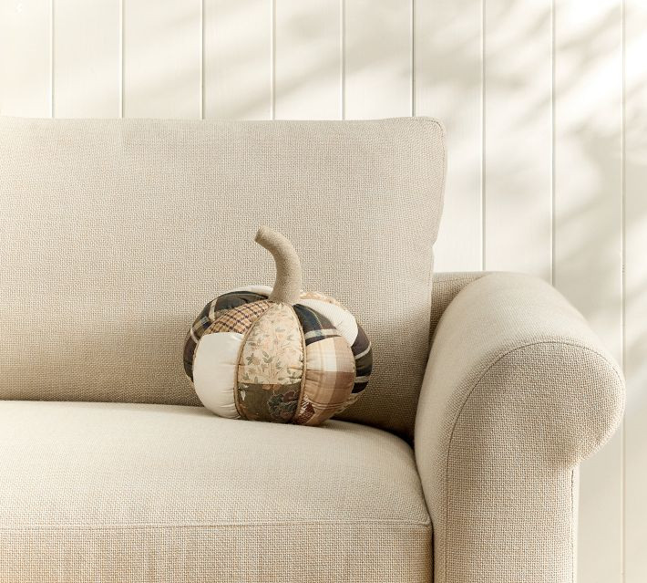 Patchwork Pumpkin Shaped Pillow | Pottery Barn (US)