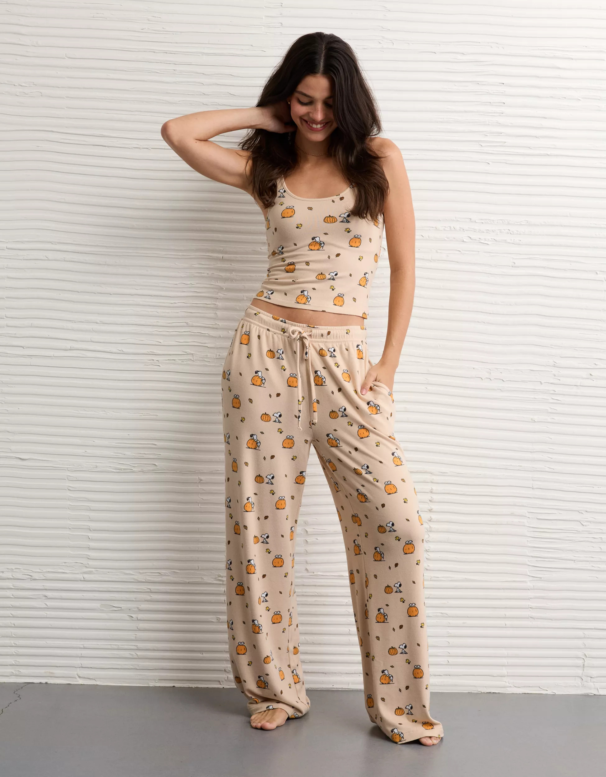 AE Luxe Plush Snoopy Halloween PJ Set | American Eagle Outfitters (US & CA)