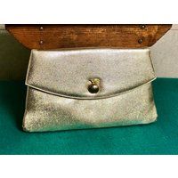 Miss Lewis Gold Clutch Purse, 1960's Evening Bag, Envelope Clutch, Tone Apple | Etsy (US)