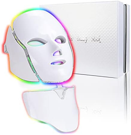 Led Face Mask Light Therapy - 7 Color Photon Blue & Red Light Maintenance Skin Rejuvenation Facia... | Amazon (US)
