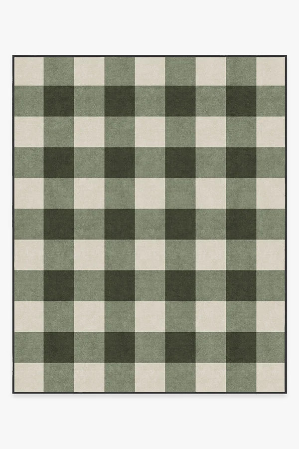 Buffalo Plaid Green & White Tufted Rug | Ruggable