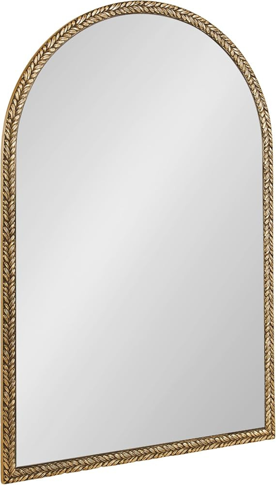 Kate and Laurel Acastis Traditional Ornate Textured Arch Mirror, 24 x 36, Gold, Vintage Arched Wa... | Amazon (US)