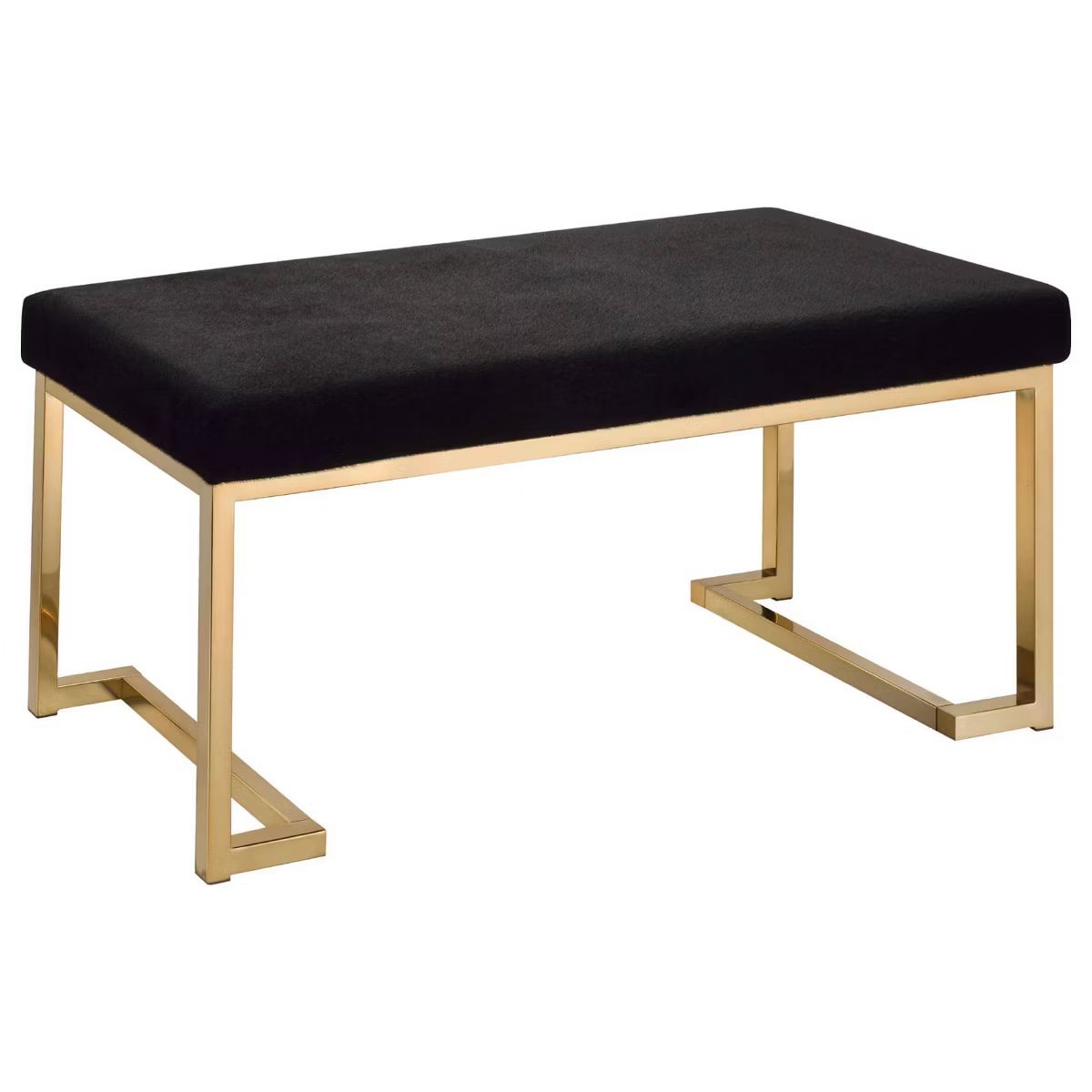 Astonishing Bench Black Fabric/Gold - Benzara | Target