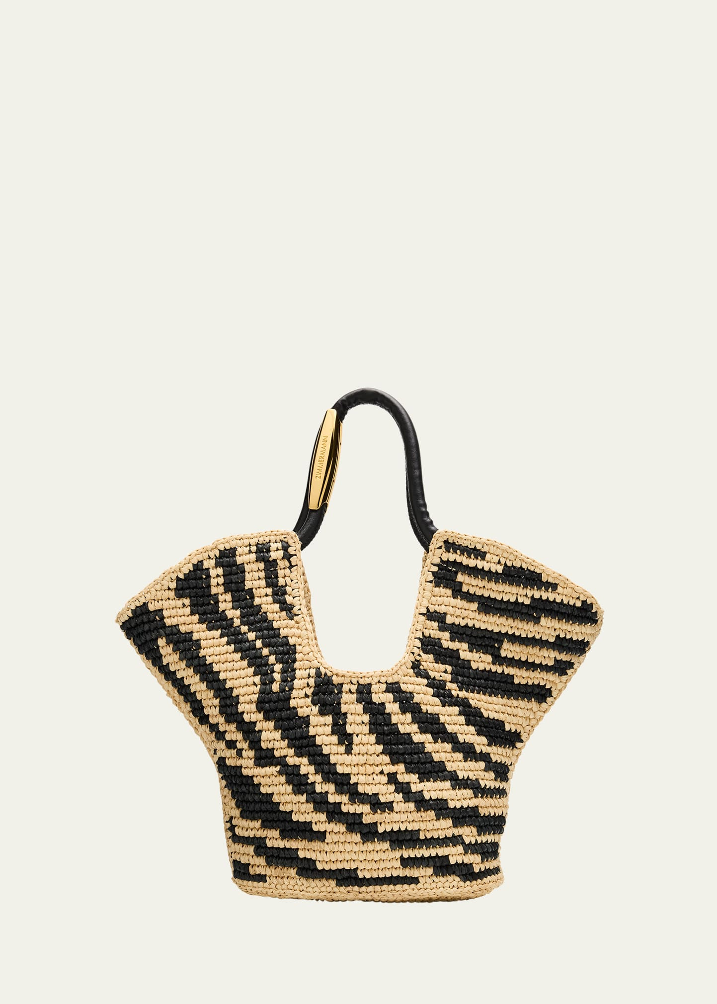Zimmermann Goldentime Zebra Raffia Small Tote Bag | Bergdorf Goodman