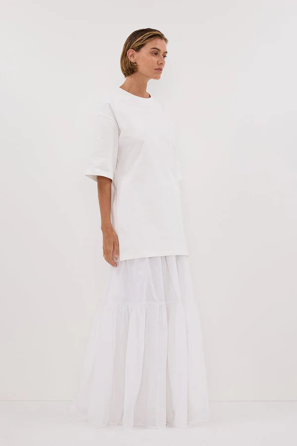 NOAH WHITE LONGLINE TEE | DISSH