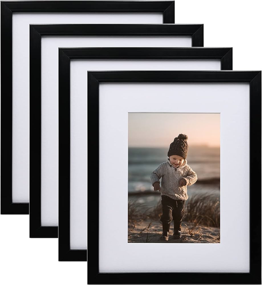 KINLINK 8x10 Picture Frames Black, Photo Frames with Real Glass for Picture 5x7 with Mat or 8x10 ... | Amazon (US)