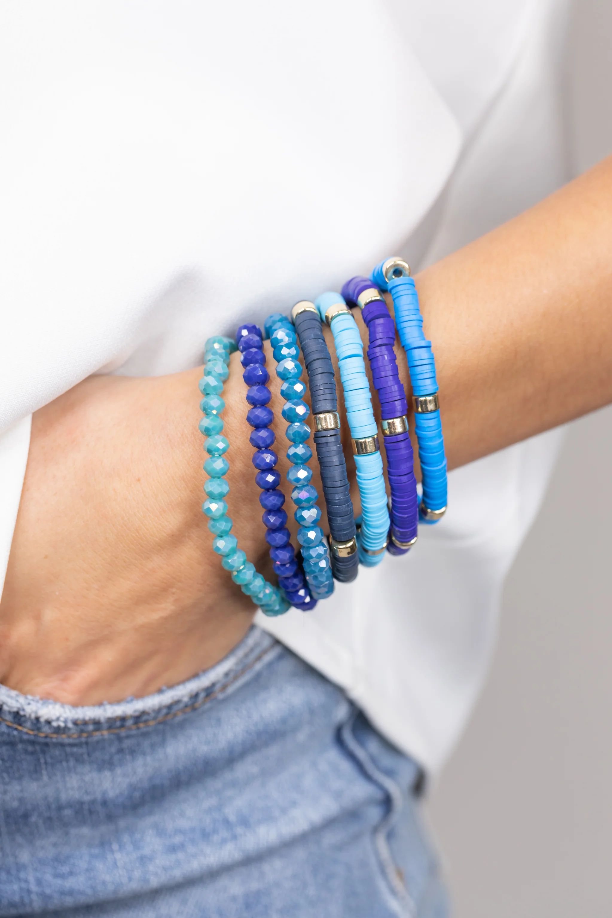 Harlow Bracelet Set- Blue | Avara
