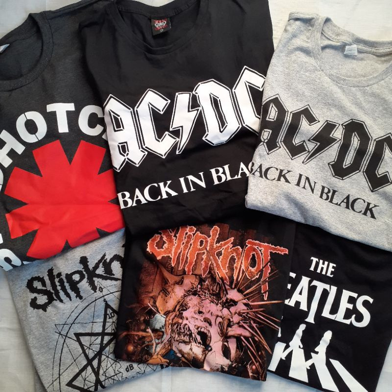 Camiseta Banda AC/DC Slipknot 100% Algodão | Shopee Brasil | Shopee (BR)