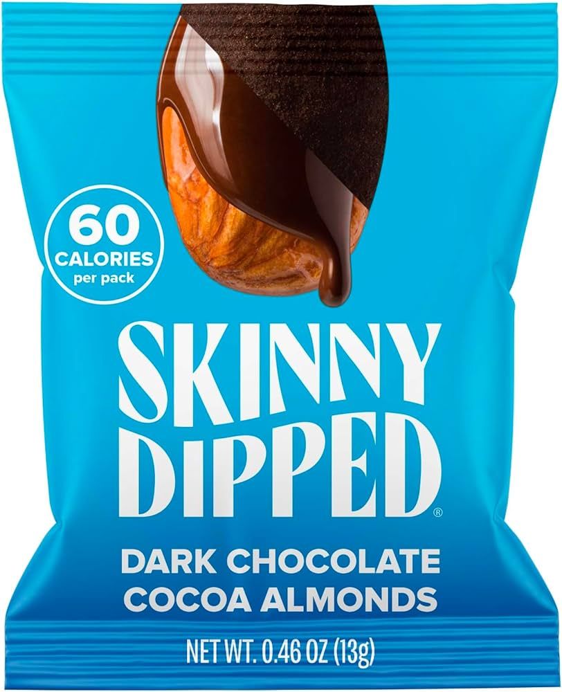 SkinnyDipped Dark Chocolate Cocoa Almonds, Healthy Snack, Plant Protein, Gluten Free, 0.46 oz Min... | Amazon (US)