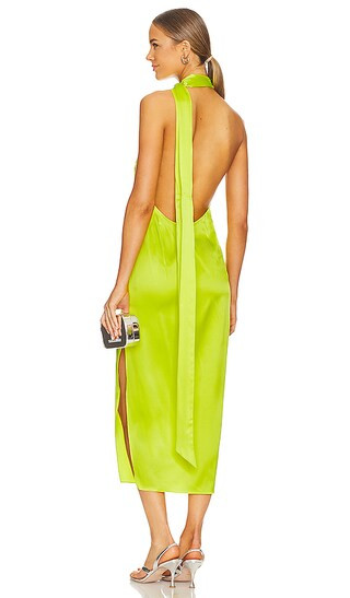 Marissa Silk Dress in Neon Lime | Revolve Clothing (Global)