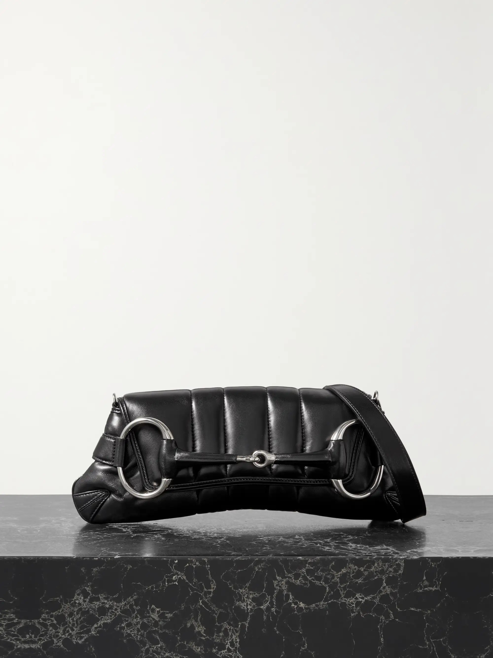 Horsebit embellished quilted leather shoulder bag | NET-A-PORTER (US)