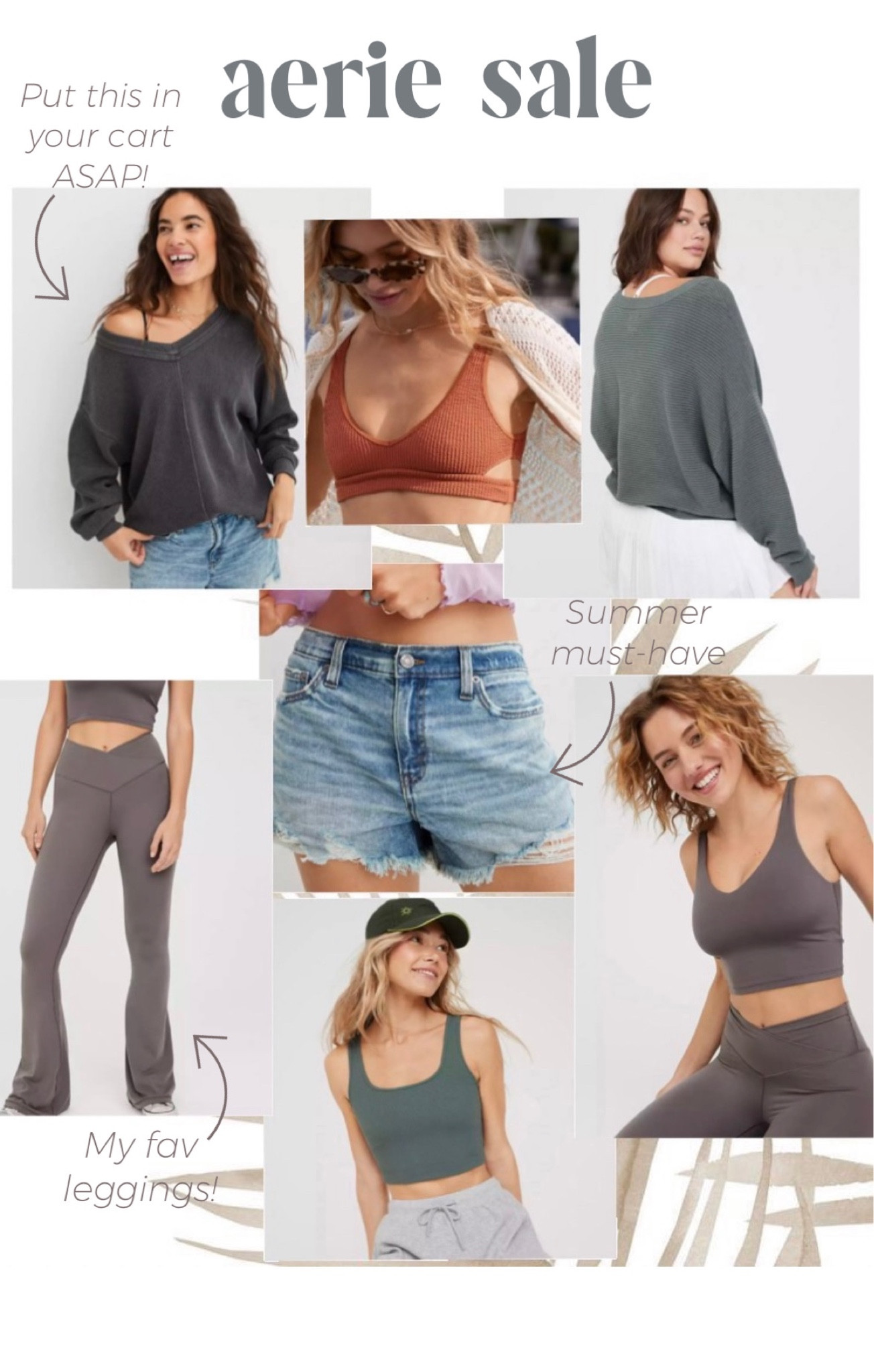 A few of these found their way into my cart instantly! Including that tunic sweatshirt, so good! Stack the #LTKsale code with the 40% off #aerie leggings sale happening right now for an unbelievable deal! 

#LTKSale #LTKswim #LTKfit